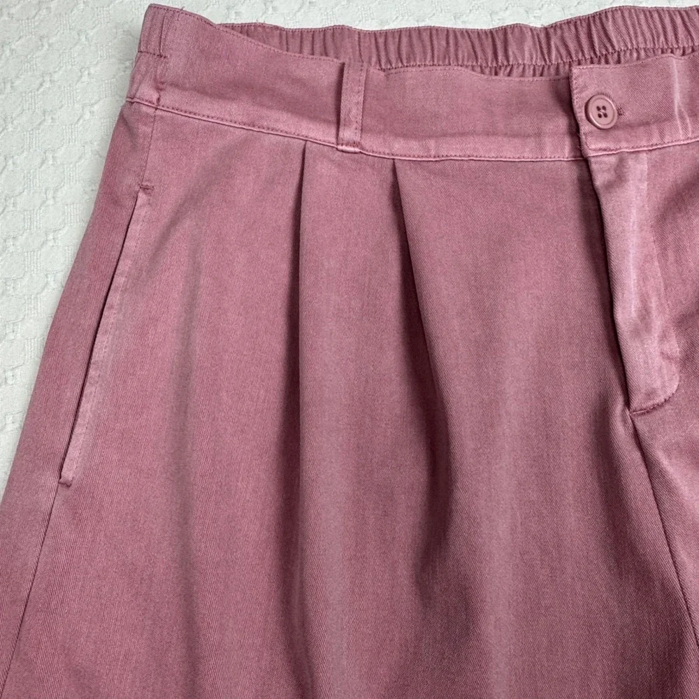 NWT Halara Wide‎ Leg Pants Pleated High Waist Flowy Women XL Mauve Pink Palazzo